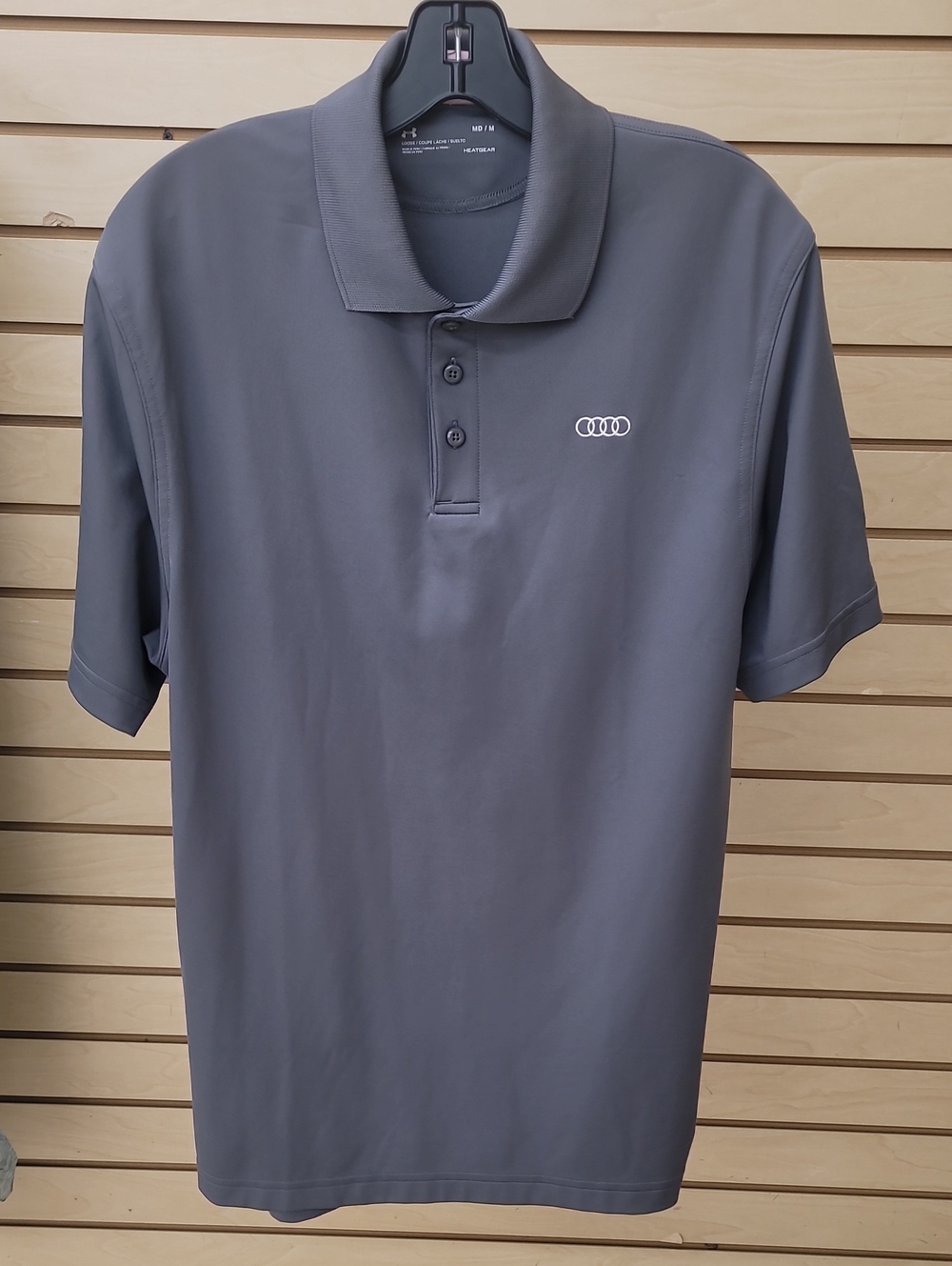 Under Armour Gray Short-Sleeve Polo with White Embroidered Logo